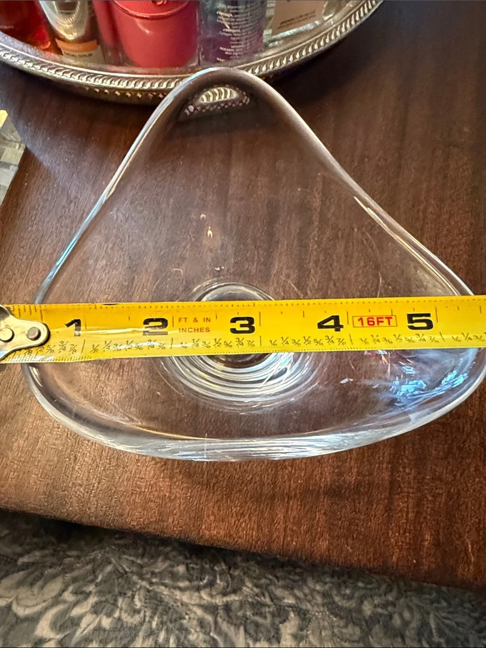 Appears to be Baldwin atomic triangle crystal dish,